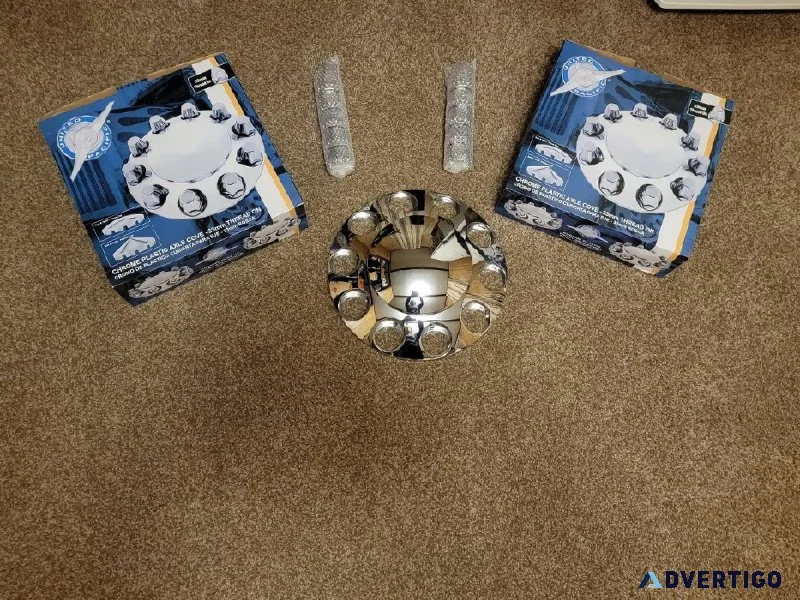 New Front Chrome Axle Wheel Covers