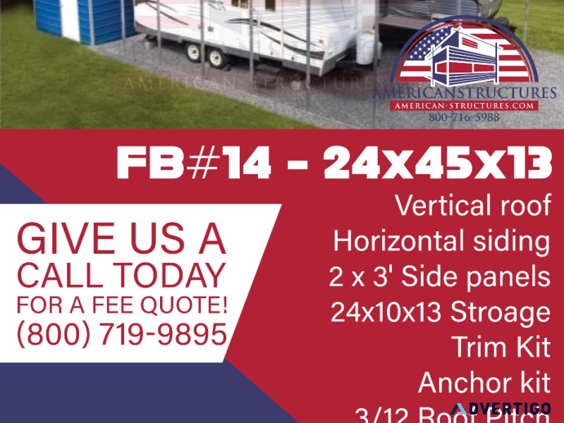 FB14 - 24x45x13 RV Cover with Storage