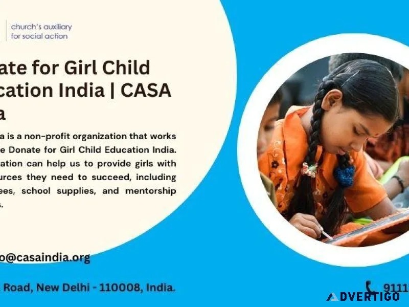 Donate for Girl Child Education India  CASA India