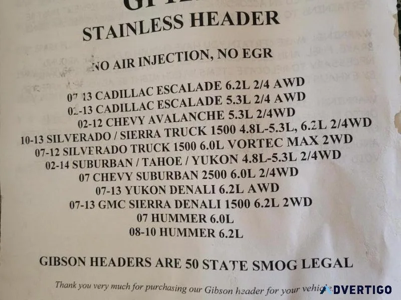 Gibson Stainless Headers