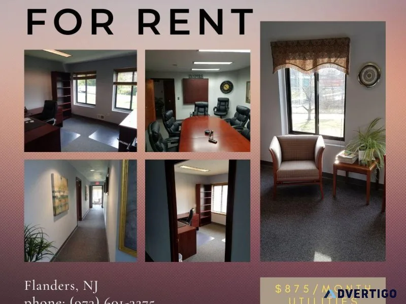 Furnished single office in shared-suite utilities included