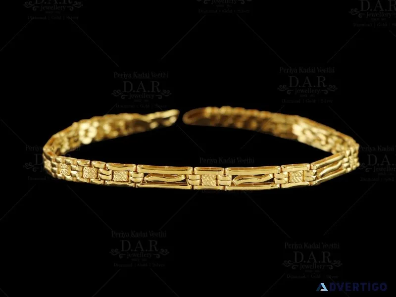 22 kt gold gents javai bracelet | dar jewellery