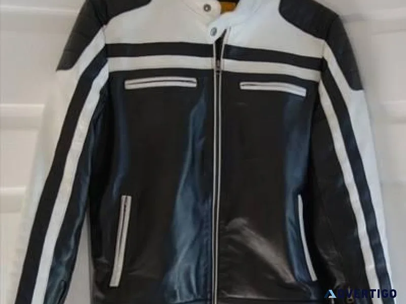 Custom Leather Motorcycle Racer Jacket Size 38&quot