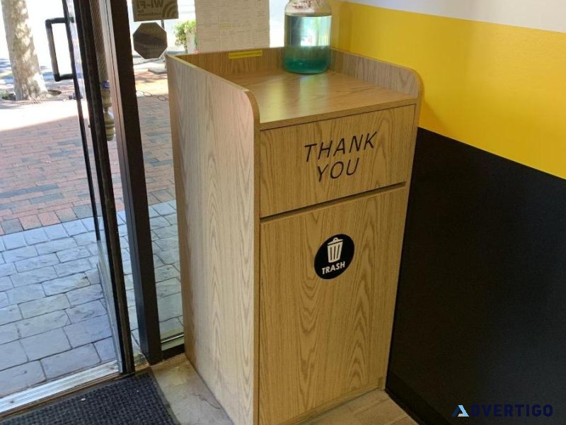 Restaurant Wooden Trash Receptacle