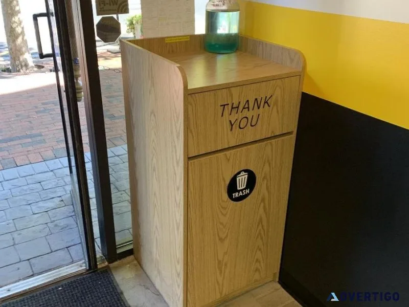 Restaurant Wooden Trash Receptacle