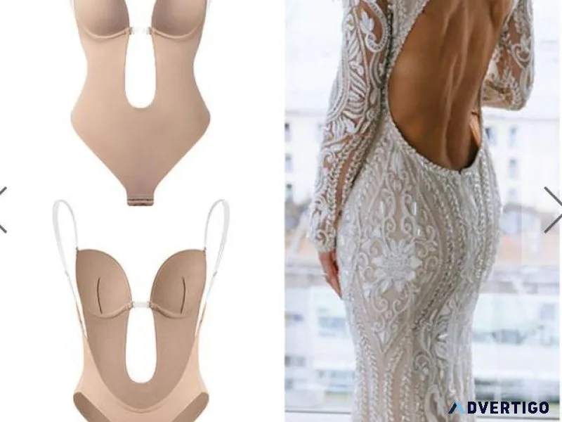 Deep V-Neck Body Shaper Backless U