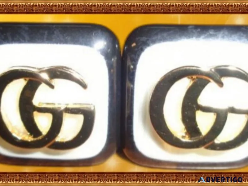 Black and White Square Stud Earrings
