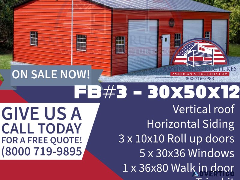 FB3  - 30x50x12 3 car shop
