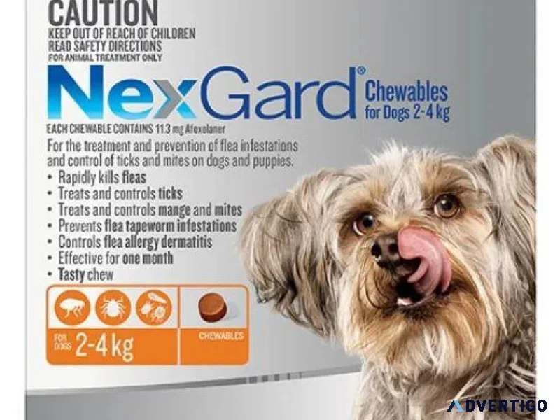NEXGARD ORANGE 3 Chews Monthly Flea and Tick Control for Dogs