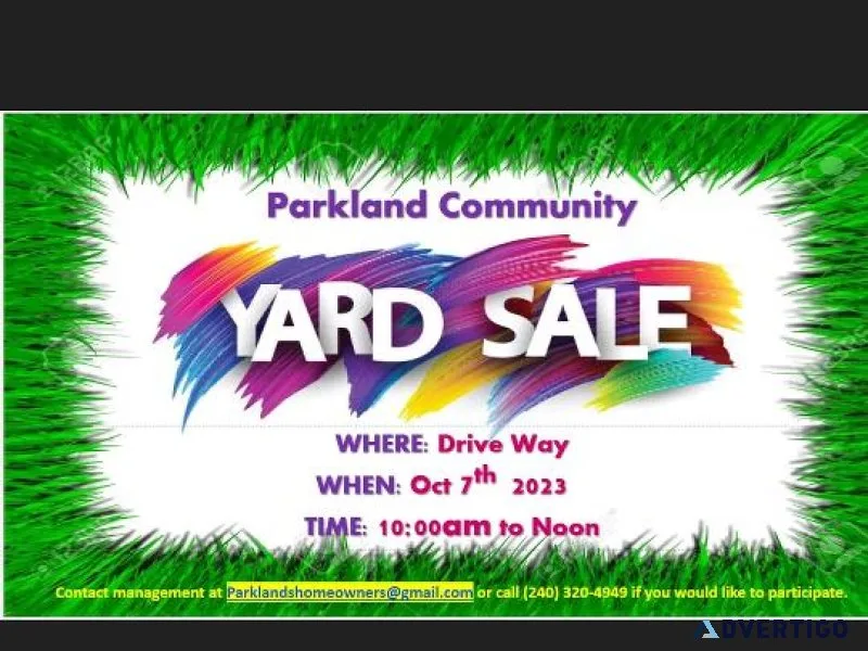 Parklands Community Yard Sale White Plains Md.
