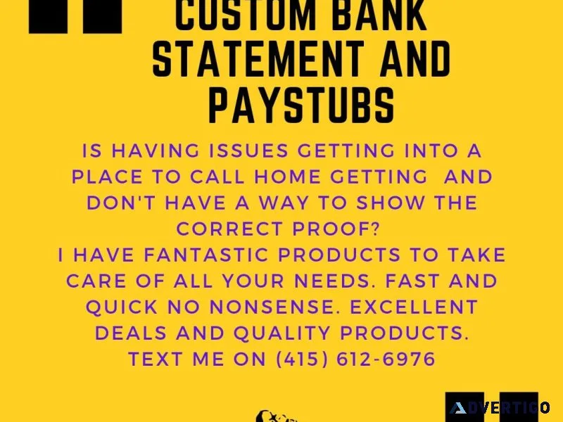 CUSTOM BANK STATEMENT