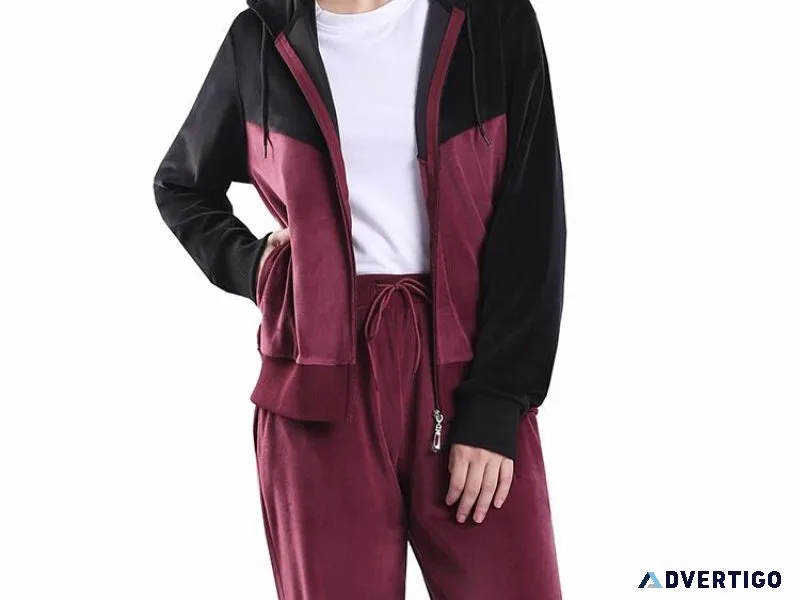 LEEHANTON Autumn Fashion Women s Velour Tracksuits 2 Piece Set