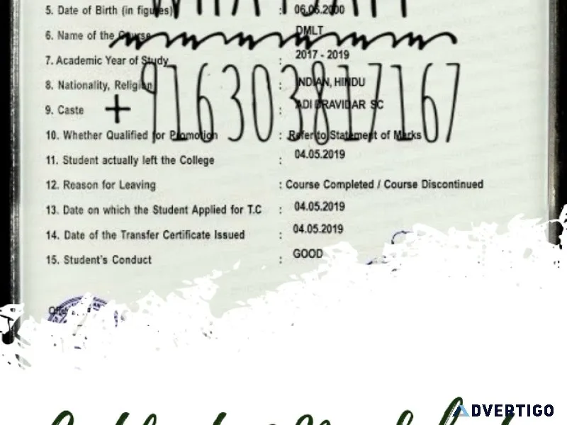 Duplicate marksheet and degree certificates