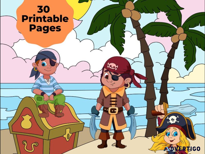 Treasure Pirates Pirates Printable Coloring Book