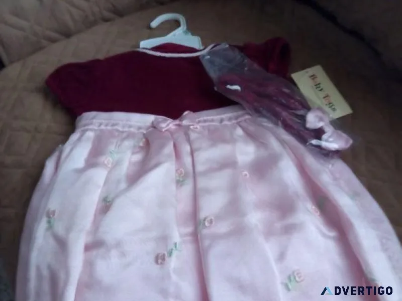 NEW 18-Month Girl s RosePink SatinVelvet Dress