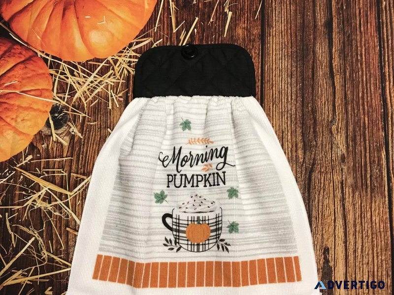 Morning Pumpkin Fall Kitchen Towels