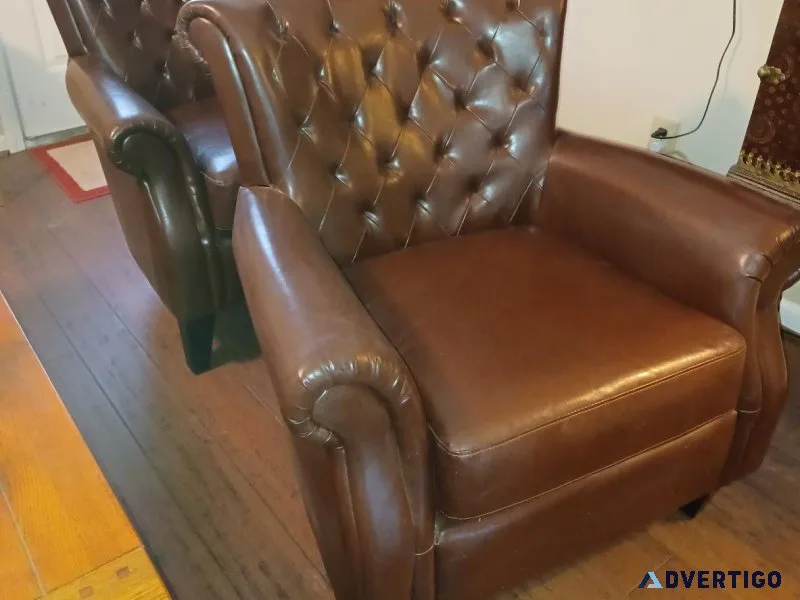 2 Faux Leather Chairs