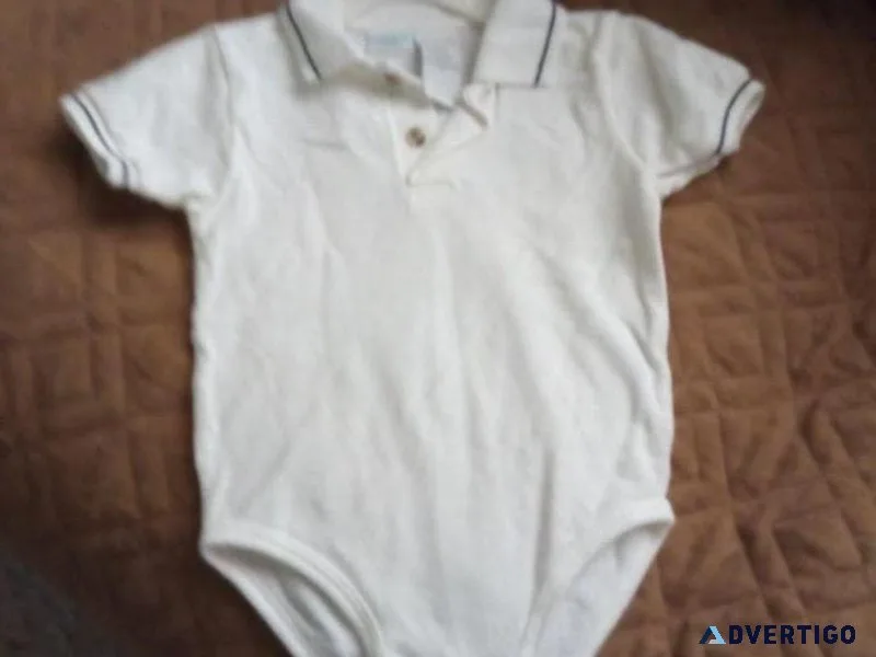 NEW 24-Month Boy s White Polo Shirt Onesie