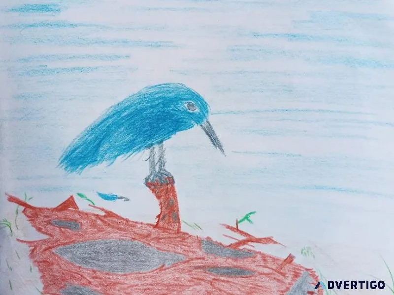 Bluebird on a Wooden Throne