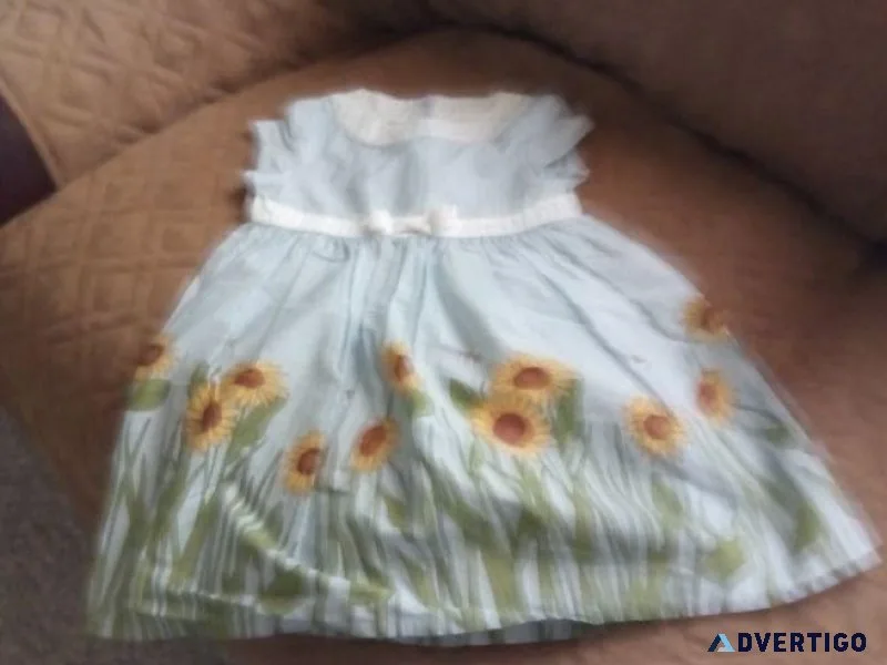 NEW Girl s Size 3 Light Blue wSunflowers Dress