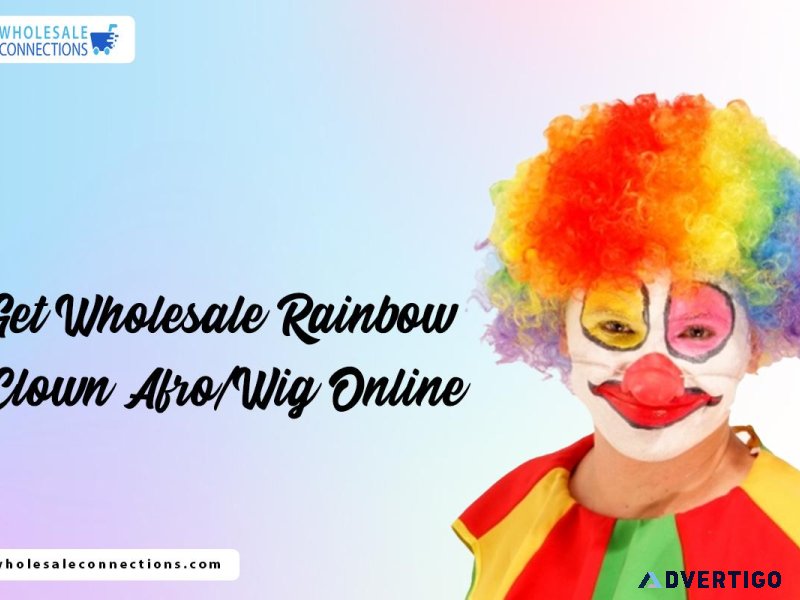 Get Wholesale Rainbow Clown Afro Wig Online