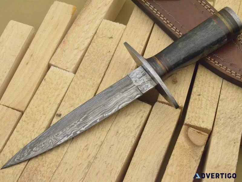 CUSTOM MADE DAMASCUS BOWIE DAGGER KNIFE