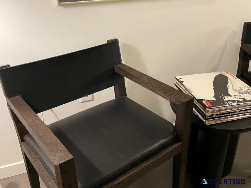 Restoration Hardware Leather Armchairs (Pair)