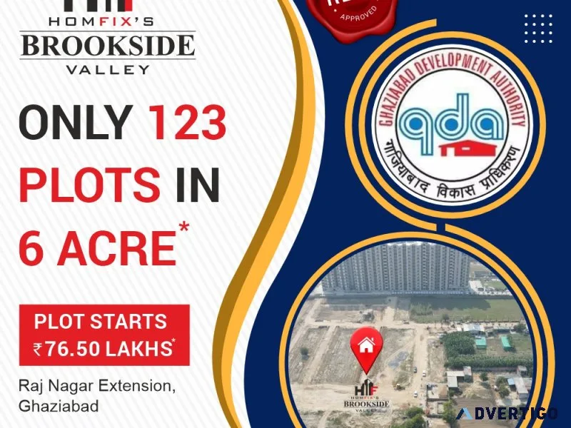 Homefix brookside valley launched amazing 123 plot