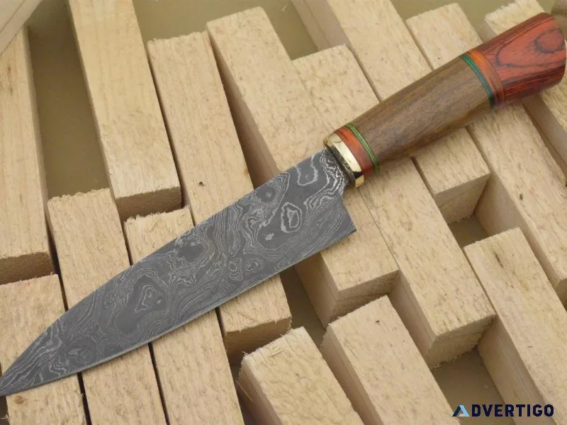 Custom Made Damascus Kitchen Knife