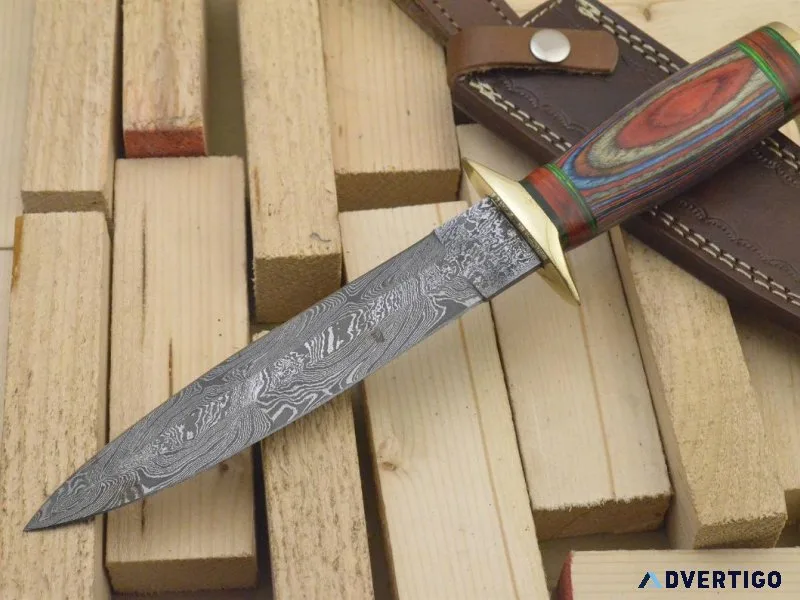 CUSTOM MADE DAMASCUS DAGGER KNIFE