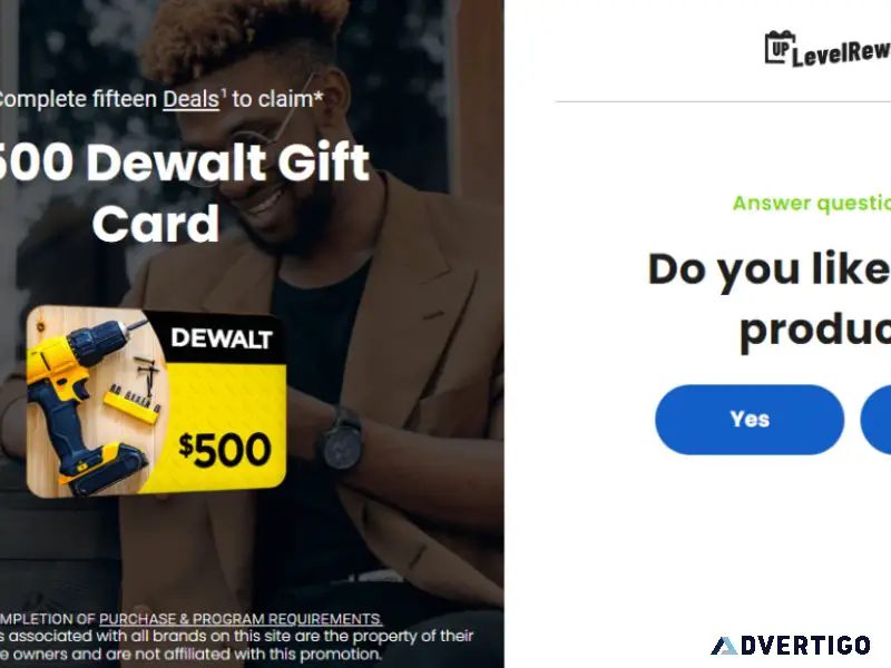 Enter for a 500 Dewalt Gift Card
