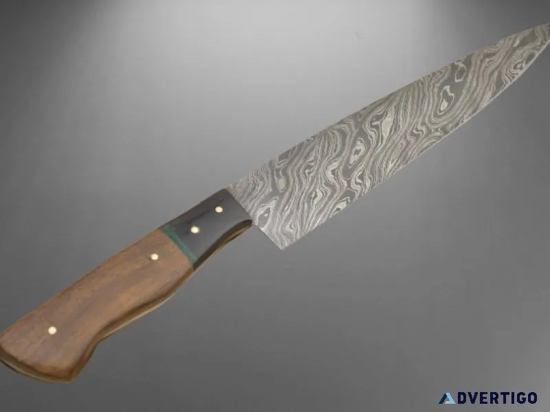 CUSTOM MADE DAMASCUS STEEL KITCHEN KNIFE
