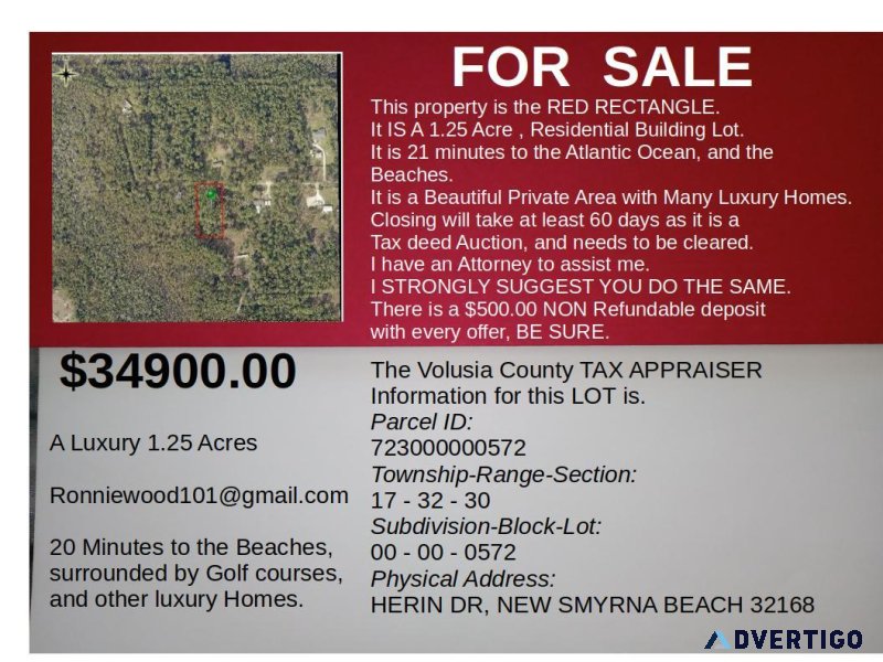Building lot Luxury Area Near Ocean Daytona Beach