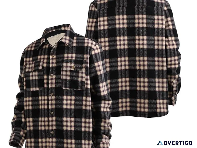 Up To 30% Off Balck Firday Sale Men s Plaid Fleece Lined Jackets