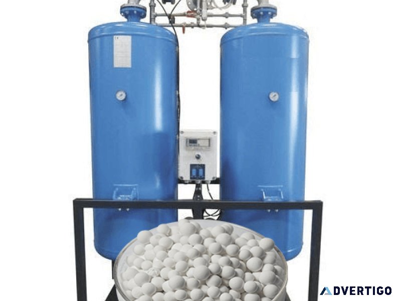 Using activated alumina balls for air drying desiccant