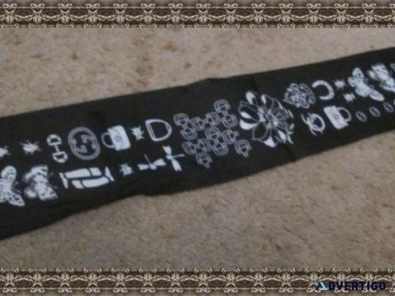 Black and White 100% Silk Purse Scarf For Women
