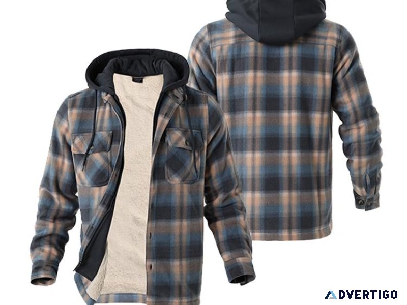 LEEHANTON Best Seller Men s Fleece Plaid Jackets
