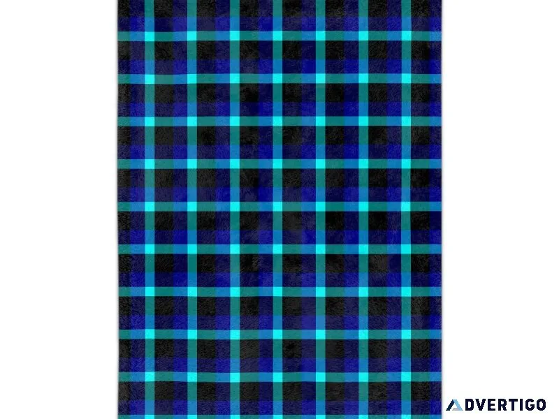 Blue Striped Velveteen Minky Blanket