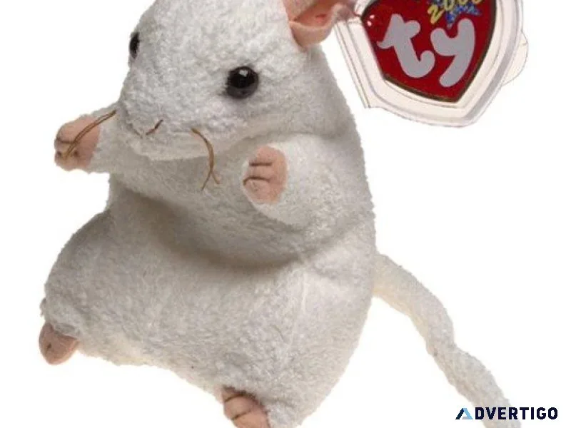 Ty Beanie Babies Cheezer the white mouse MWMT