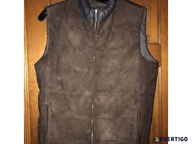 Lost - mens dark brown suede sleeveless jacketvest