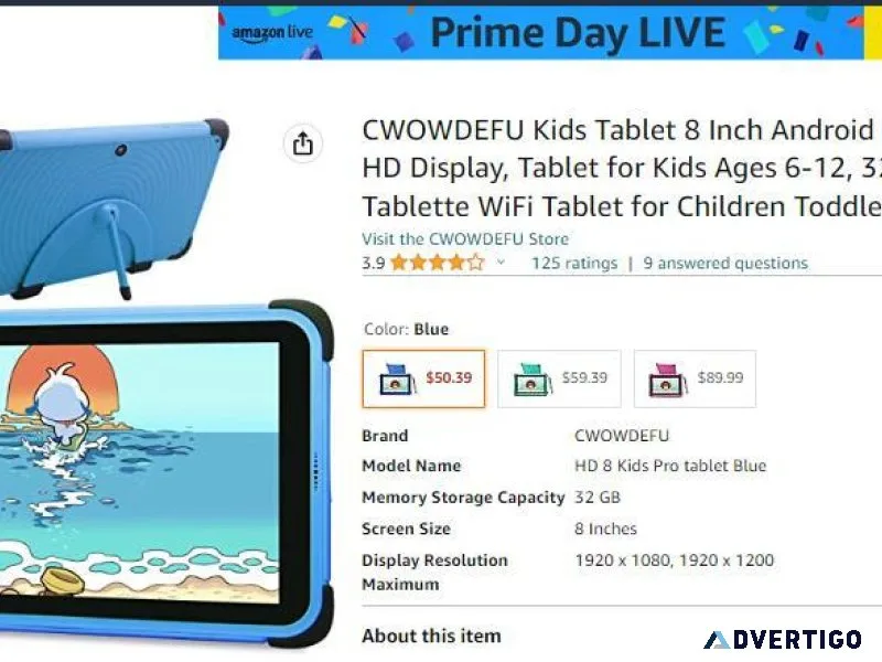 50.39 Kids Tablet 8 Inch Android 11 Kids Pro Tablet