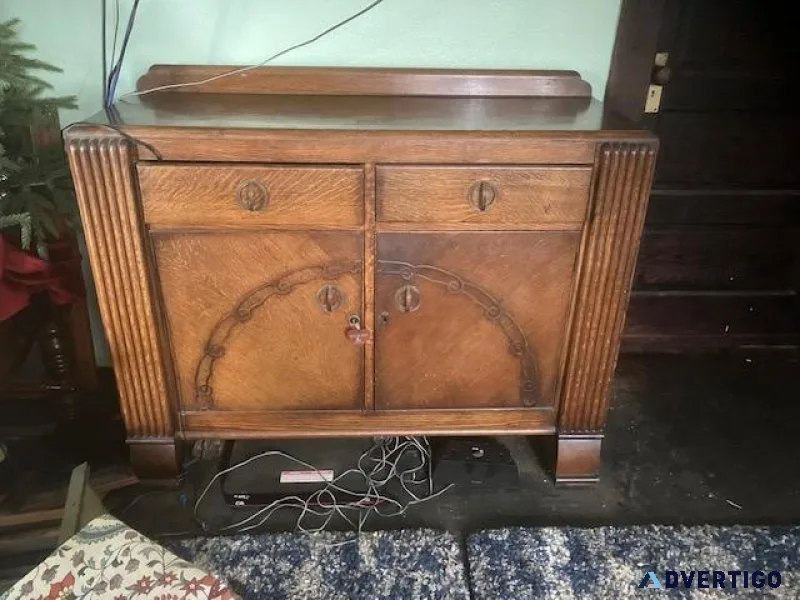 Antique solid oak cabinet