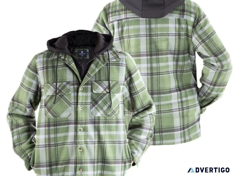 Winter Warmest Gift-Men s Plaid Shirt Jacket Hooded
