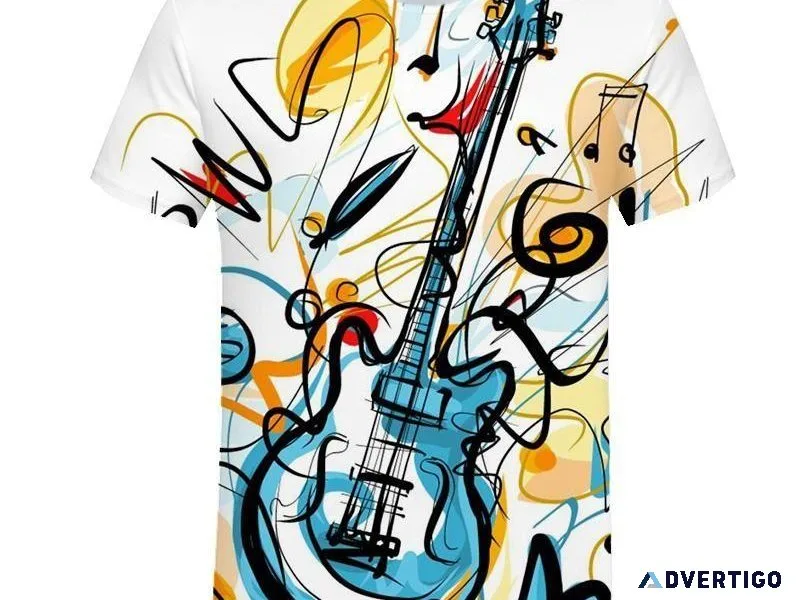 3D Gitar printed T-Shirt. For the music in you