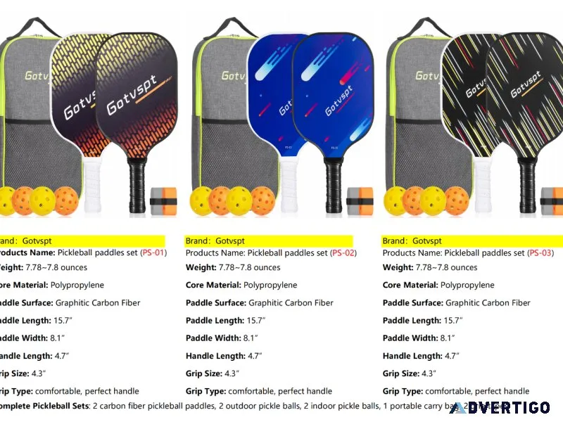 40%OFF Graphite Carbon Fiber Pickleball Paddles Set of 2 - 41.99