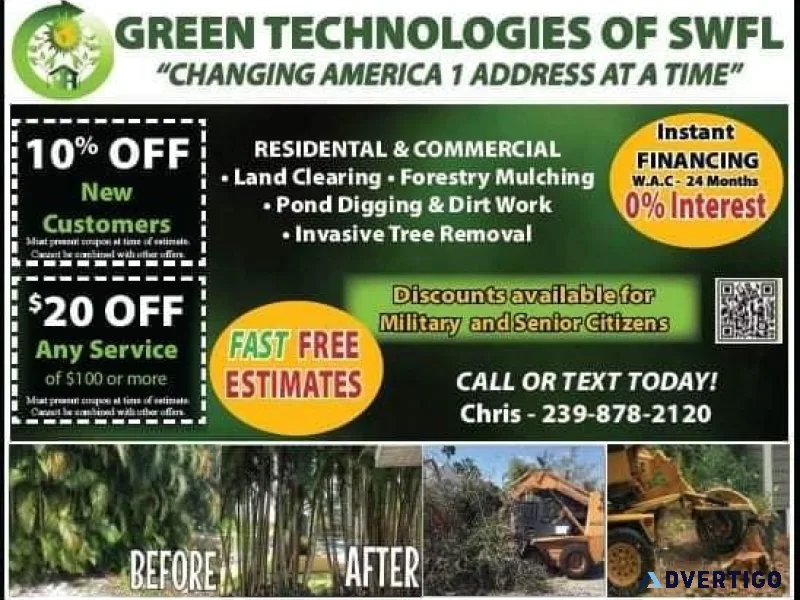 TREE AND STUMP REMOVAL LAND CLEARING GRAPPLE LOADS DIRT WORK
