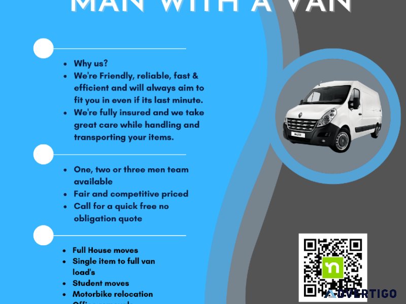 Home removals and man with a van Glasgow