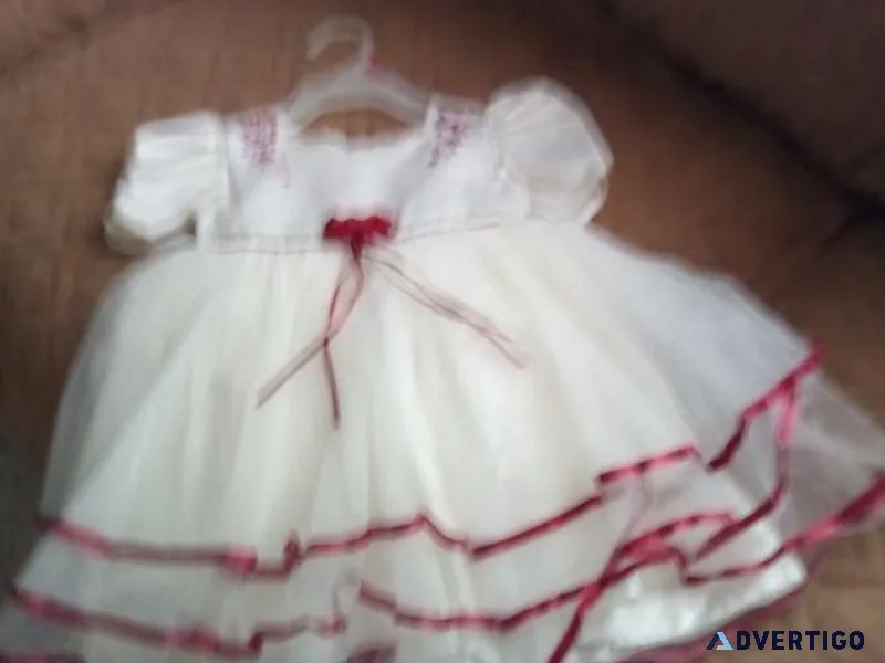 NEW 24-Month Girl s Cream Dress wRed Trim