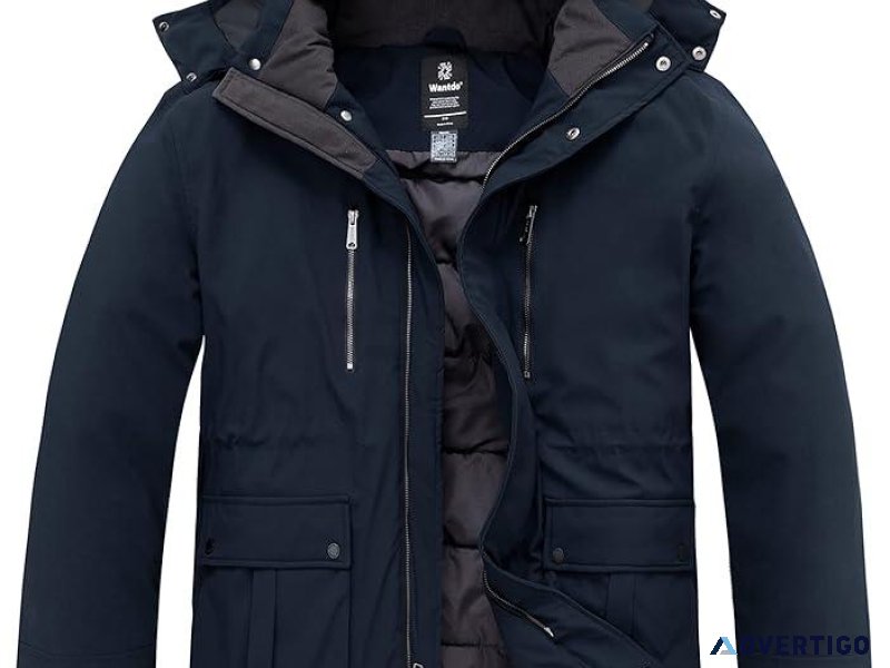Wantdo Men s Big and Tall Winter Coat Warm Long Puffer Jacket