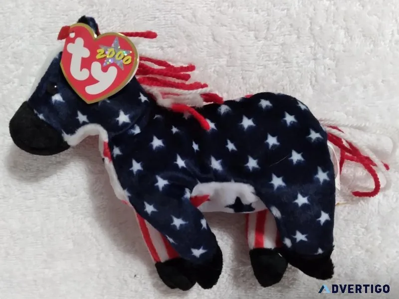 Ty Beanie Babies Lefty 2000 the USA donkey MWMT
